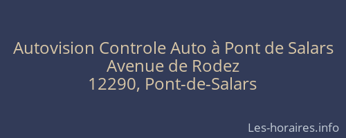 Autovision Controle Auto à Pont de Salars