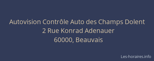 Autovision Contrôle Auto des Champs Dolent