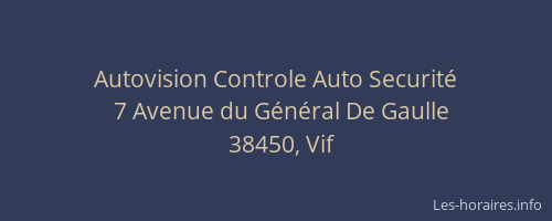 Autovision Controle Auto Securit&eacute;