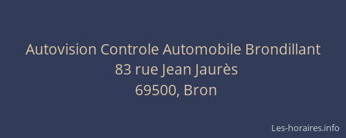 Autovision Controle Automobile Brondillant