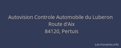Autovision Controle Automobile du Luberon