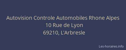 Autovision Controle Automobiles Rhone Alpes