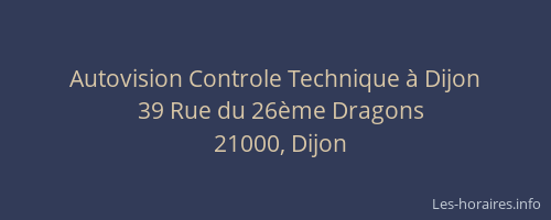 Autovision Controle Technique à Dijon