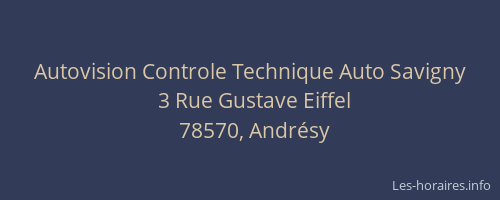 Autovision Controle Technique Auto Savigny