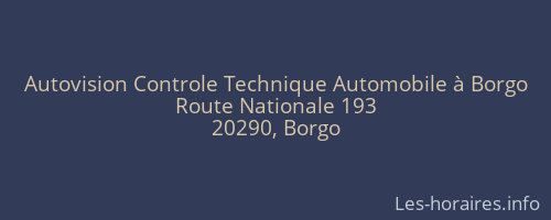 Autovision Controle Technique Automobile à Borgo