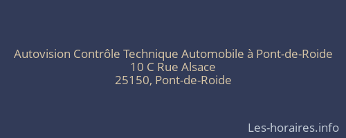 Autovision Contrôle Technique Automobile à Pont-de-Roide