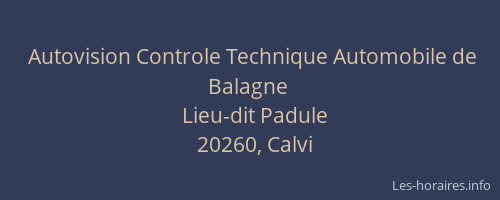 Autovision Controle Technique Automobile de Balagne