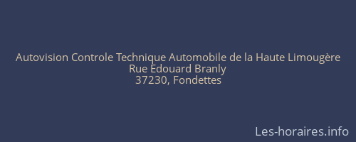 Autovision Controle Technique Automobile de la Haute Limougère