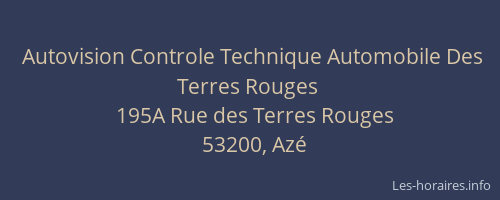 Autovision Controle Technique Automobile Des Terres Rouges