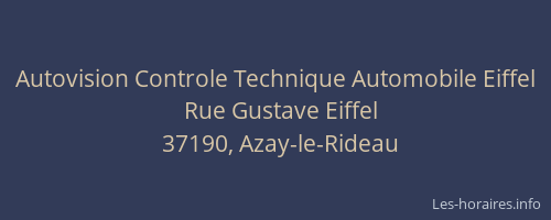 Autovision Controle Technique Automobile Eiffel