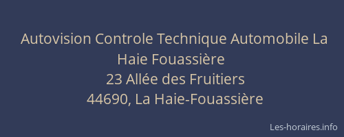 Autovision Controle Technique Automobile La Haie Fouassière