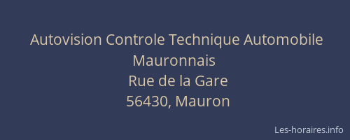 Autovision Controle Technique Automobile Mauronnais