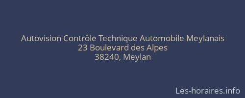 Autovision Contrôle Technique Automobile Meylanais