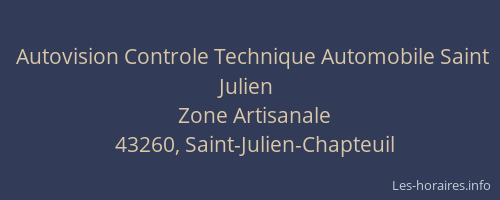 Autovision Controle Technique Automobile Saint Julien