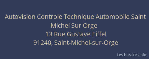 Autovision Controle Technique Automobile Saint Michel Sur Orge