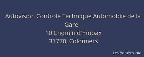 Autovision Controle Technique Automoblie de la Gare