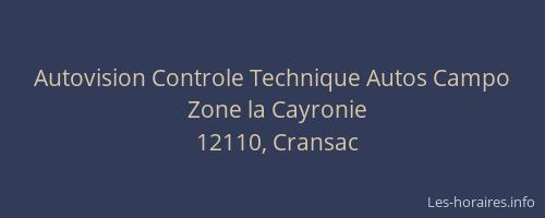 Autovision Controle Technique Autos Campo