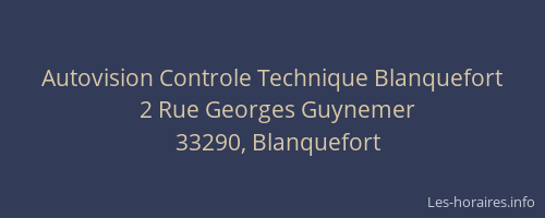 Autovision Controle Technique Blanquefort