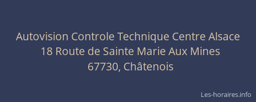 Autovision Controle Technique Centre Alsace