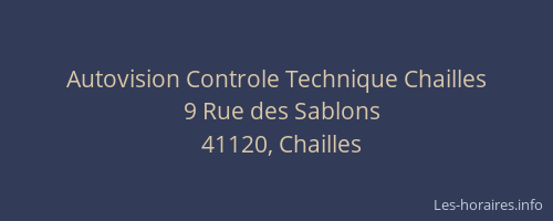 Autovision Controle Technique Chailles