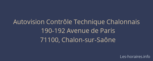 Autovision Contrôle Technique Chalonnais