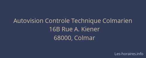 Autovision Controle Technique Colmarien
