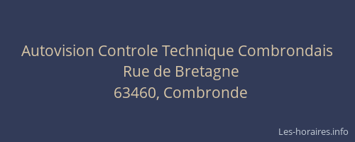 Autovision Controle Technique Combrondais