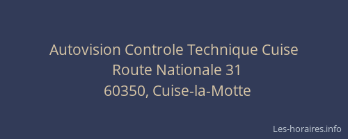 Autovision Controle Technique Cuise