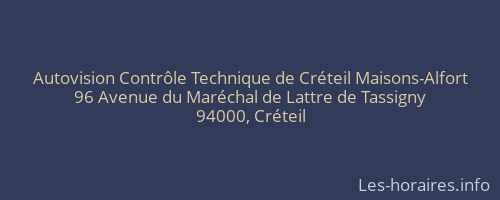 Autovision Contrôle Technique de Créteil Maisons-Alfort