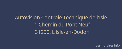 Autovision Controle Technique de l'Isle