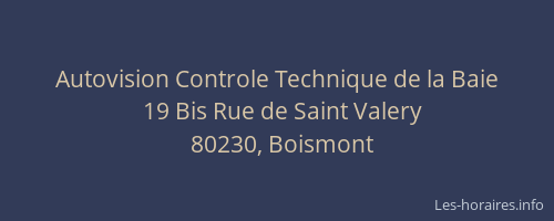 Autovision Controle Technique de la Baie
