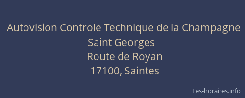 Autovision Controle Technique de la Champagne Saint Georges