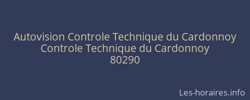 Autovision Controle Technique du Cardonnoy