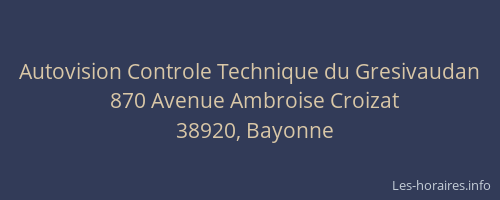 Autovision Controle Technique du Gresivaudan