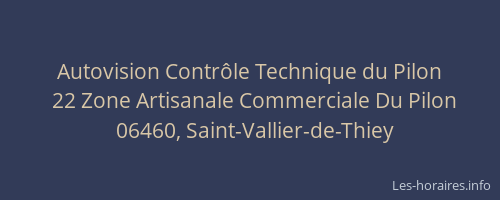 Autovision Contrôle Technique du Pilon