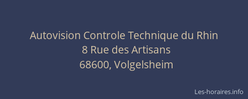 Autovision Controle Technique du Rhin