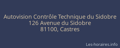 Autovision Contrôle Technique du Sidobre