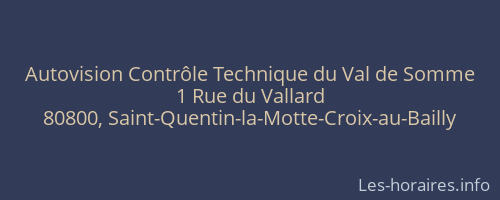 Autovision Contrôle Technique du Val de Somme