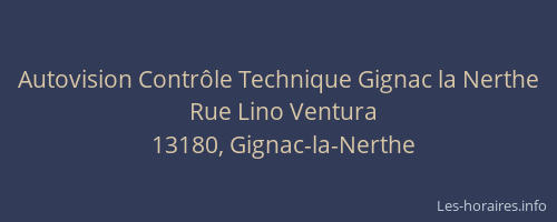 Autovision Contrôle Technique Gignac la Nerthe