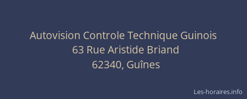 Autovision Controle Technique Guinois