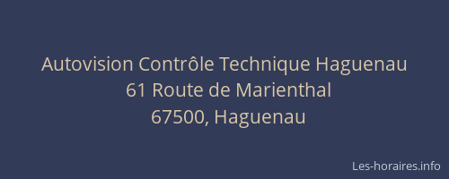 Autovision Contrôle Technique Haguenau