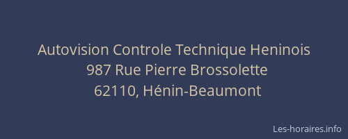 Autovision Controle Technique Heninois