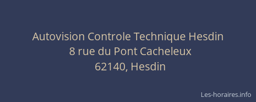 Autovision Controle Technique Hesdin