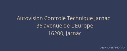 Autovision Controle Technique Jarnac