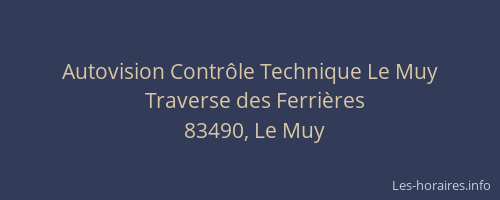 Autovision Contrôle Technique Le Muy