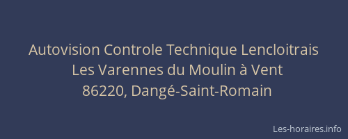 Autovision Controle Technique Lencloitrais