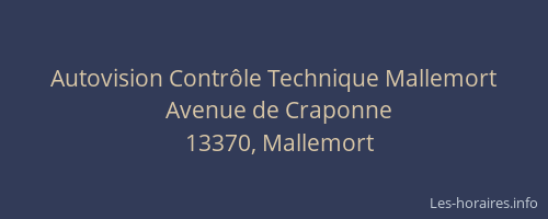 Autovision Contrôle Technique Mallemort