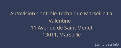 Autovision Contrôle Technique Marseille La Valentine