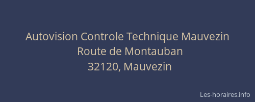 Autovision Controle Technique Mauvezin