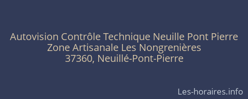 Autovision Contrôle Technique Neuille Pont Pierre